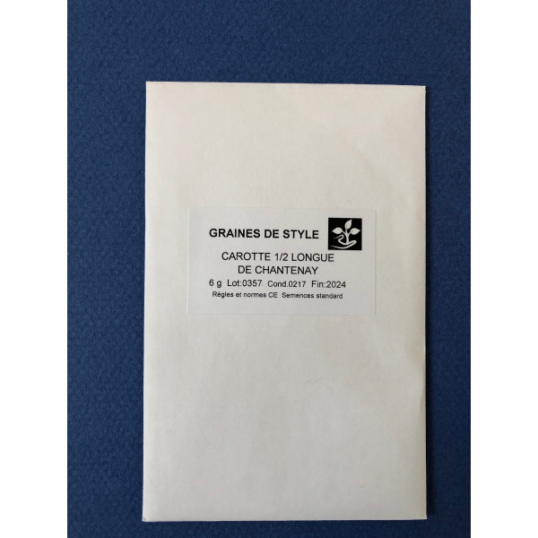 Graines de Carotte 1/2 longue Chantenay